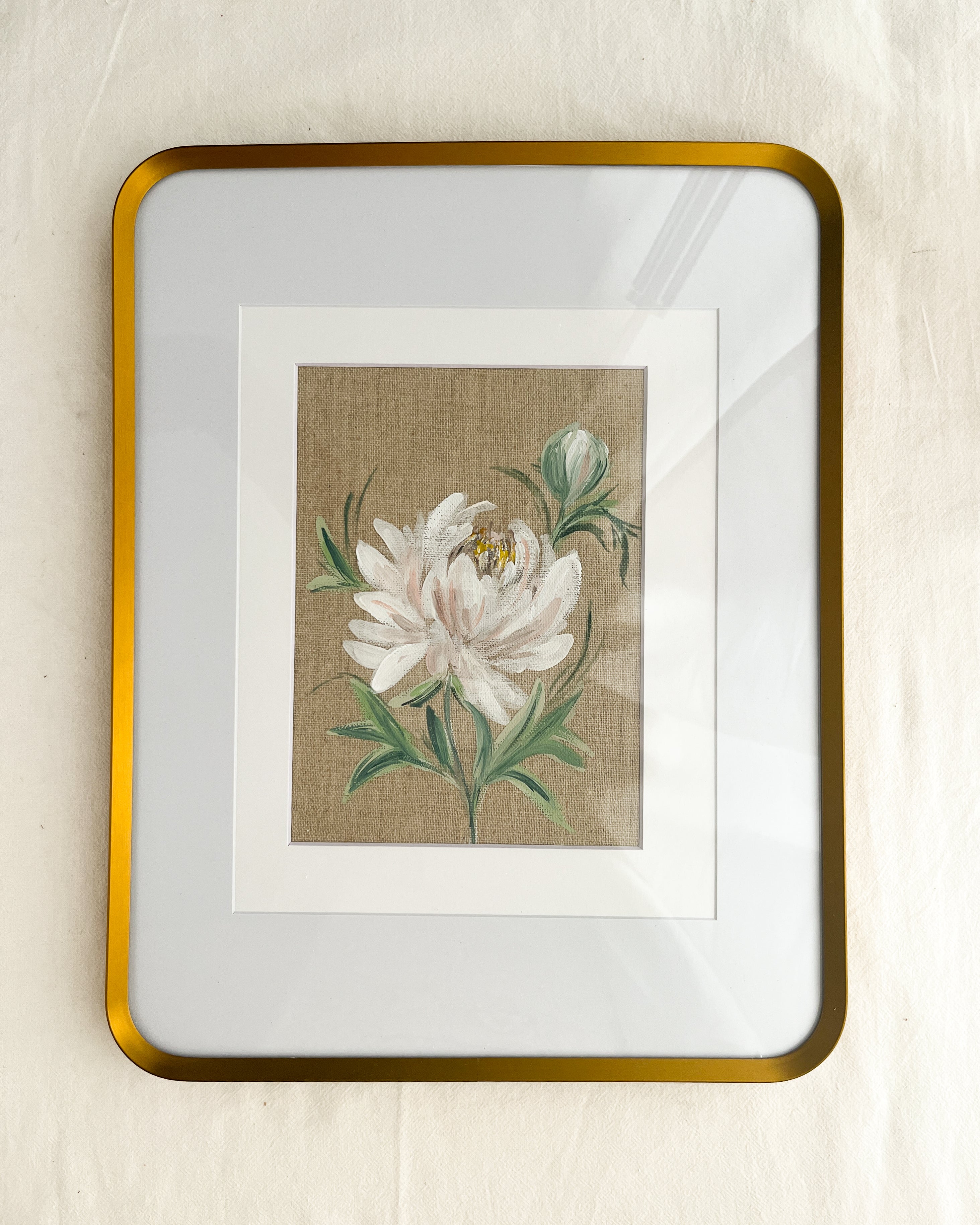 Blossoming Grace by Trisha Patel, original watercolor painting of peony flower symbolizing compassion, emotional healing, and quiet strength found in self-care, botanical wall art.