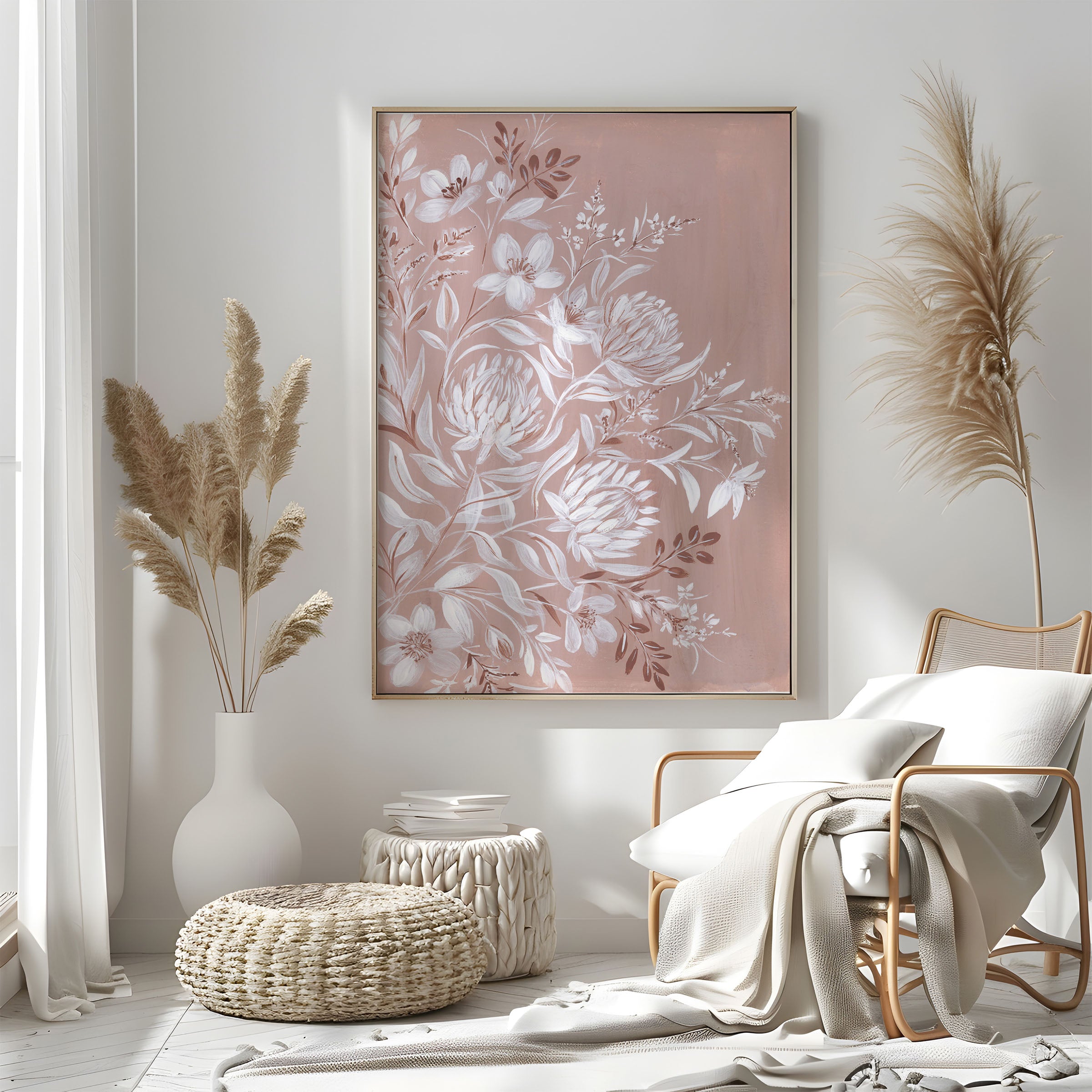 Framed print of Atmospheric watercolor landscape with misty mountains and forest silhouettes symbolizing inner strength and resilience