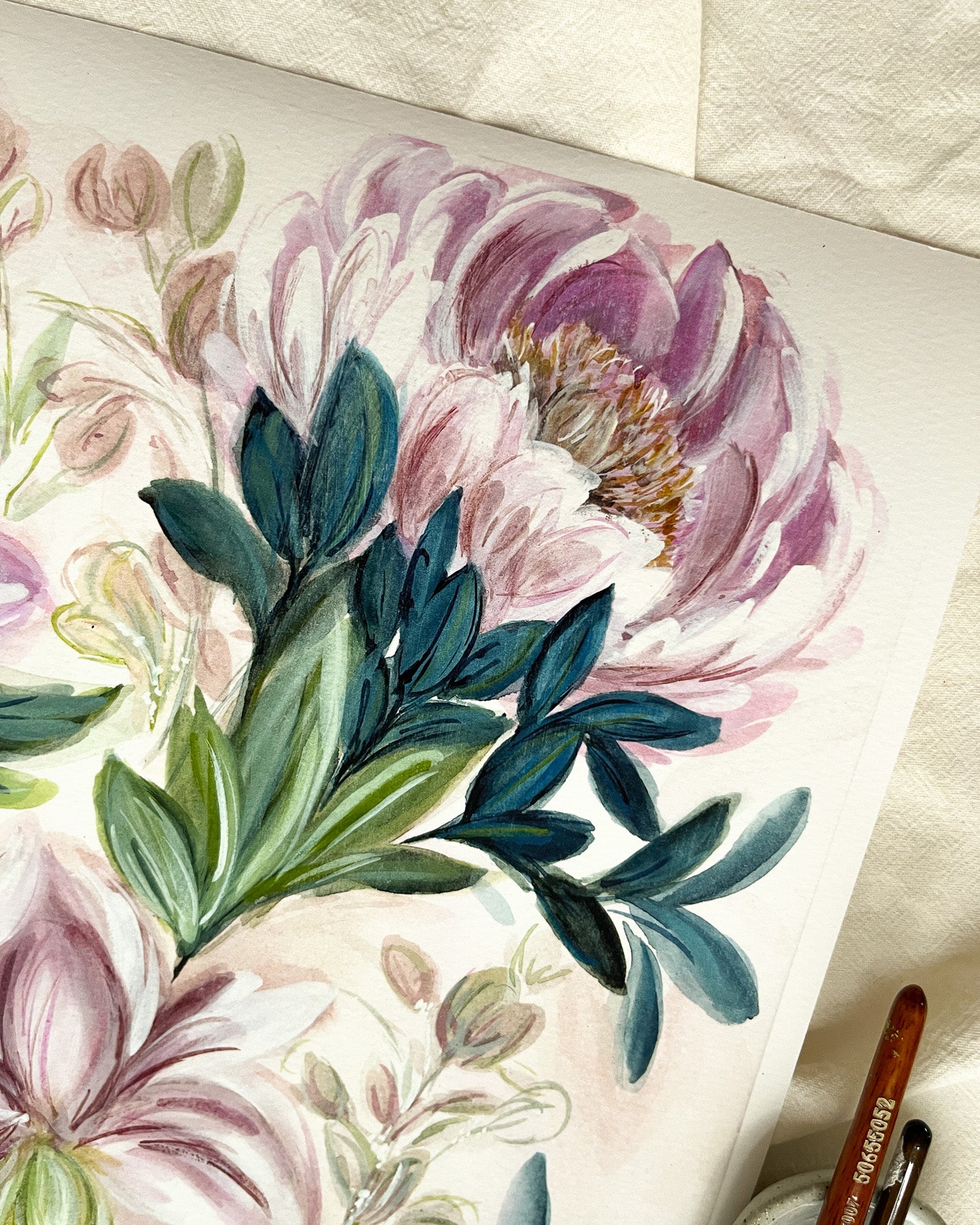 Close up image of art print in high quality