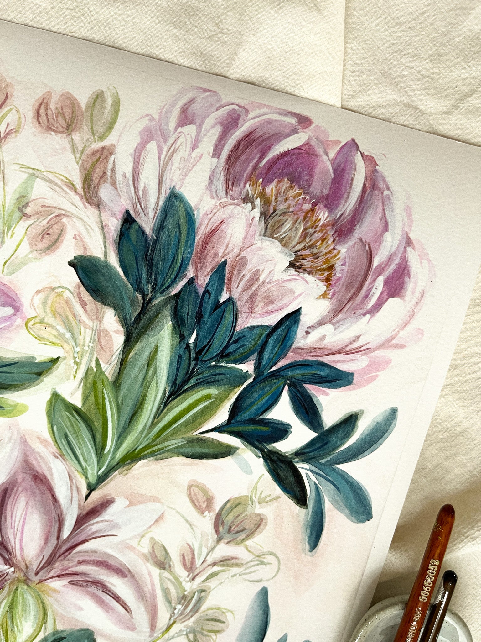 Close up image of art print in high quality