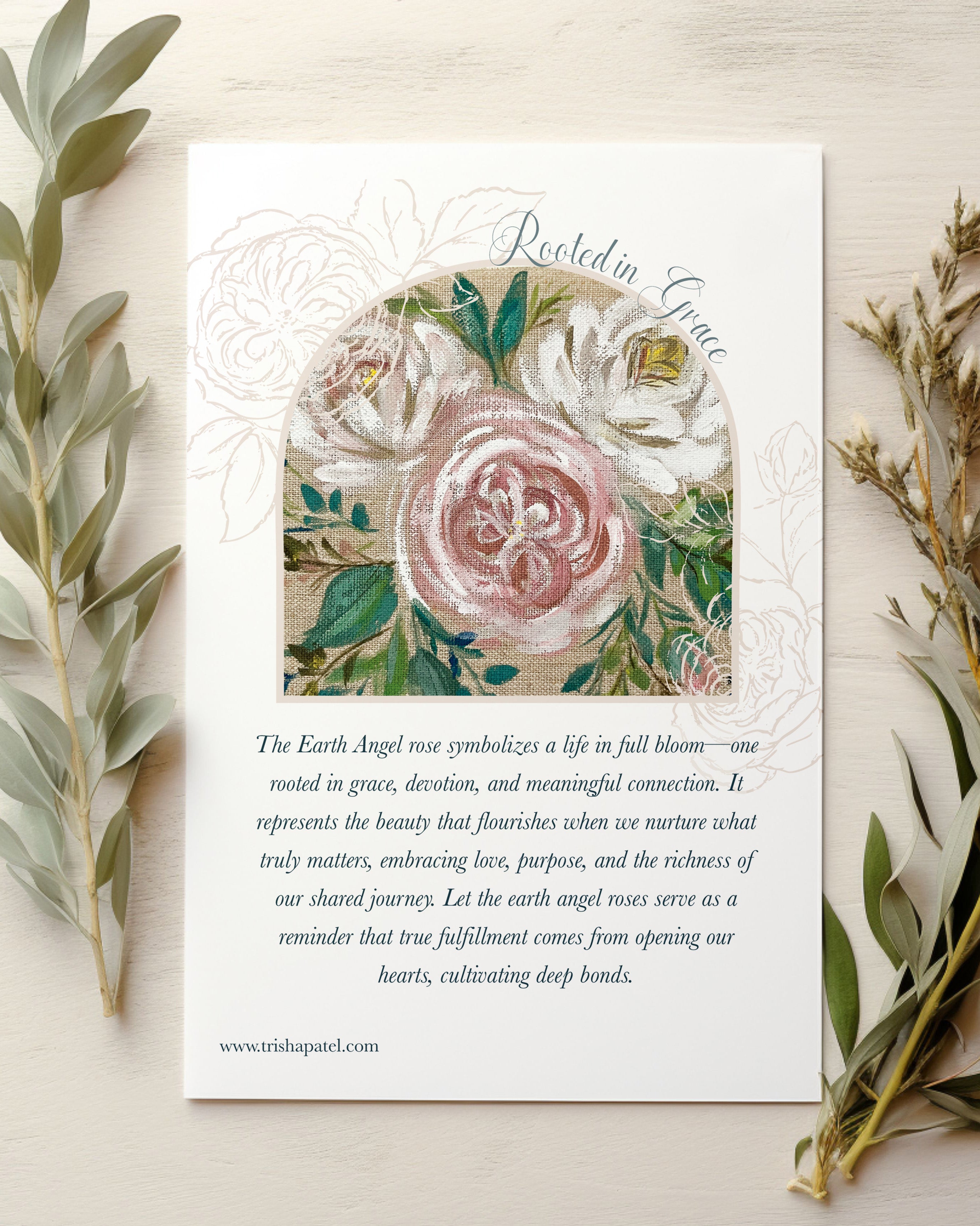 Close-up detail of Rooted in Grace rose watercolor showing vibrant pink petals and delicate artistic technique