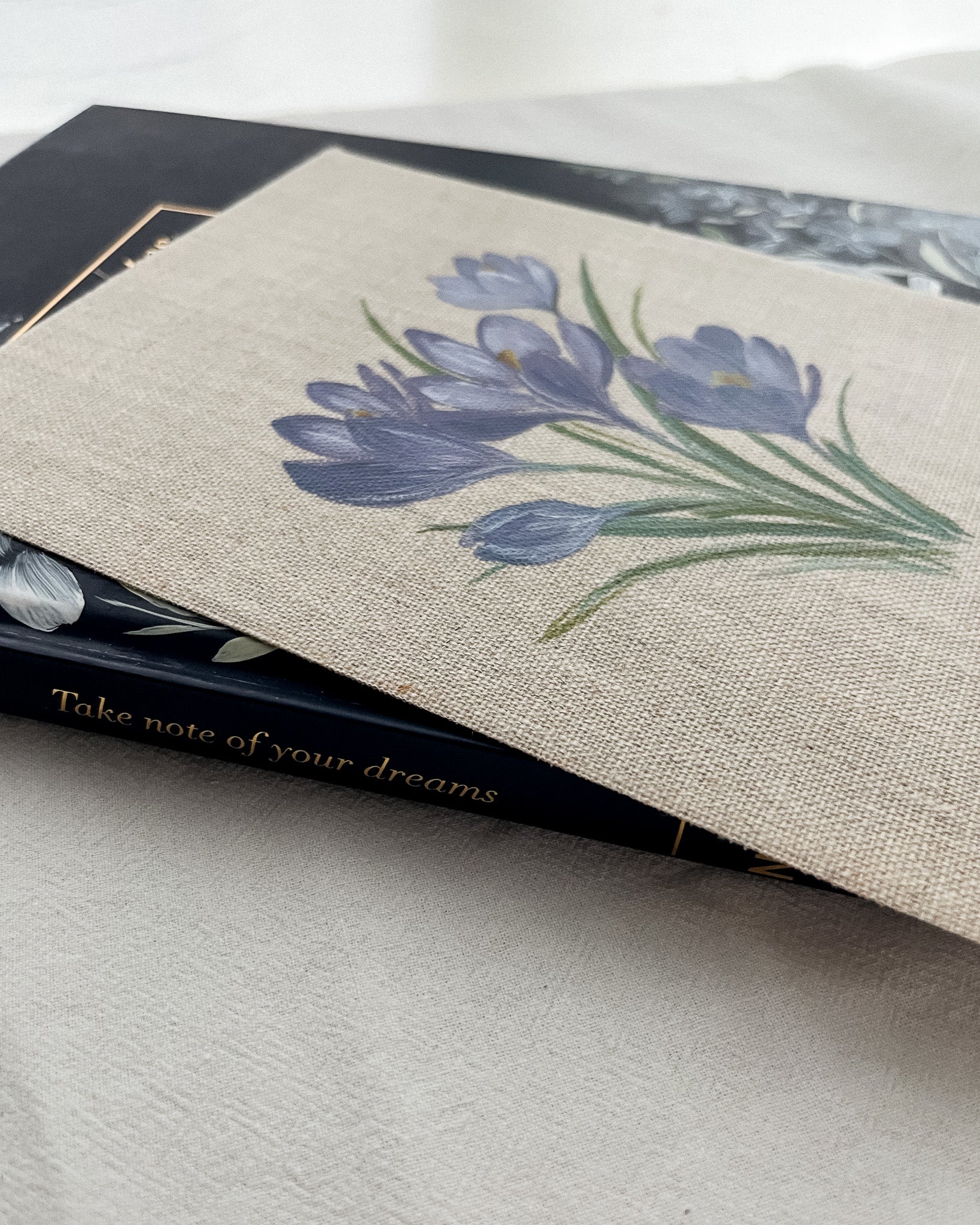 Close-up of crocus petals in Springs Promise watercolor painting by Trisha Patel, symbolizing hope and renewal.