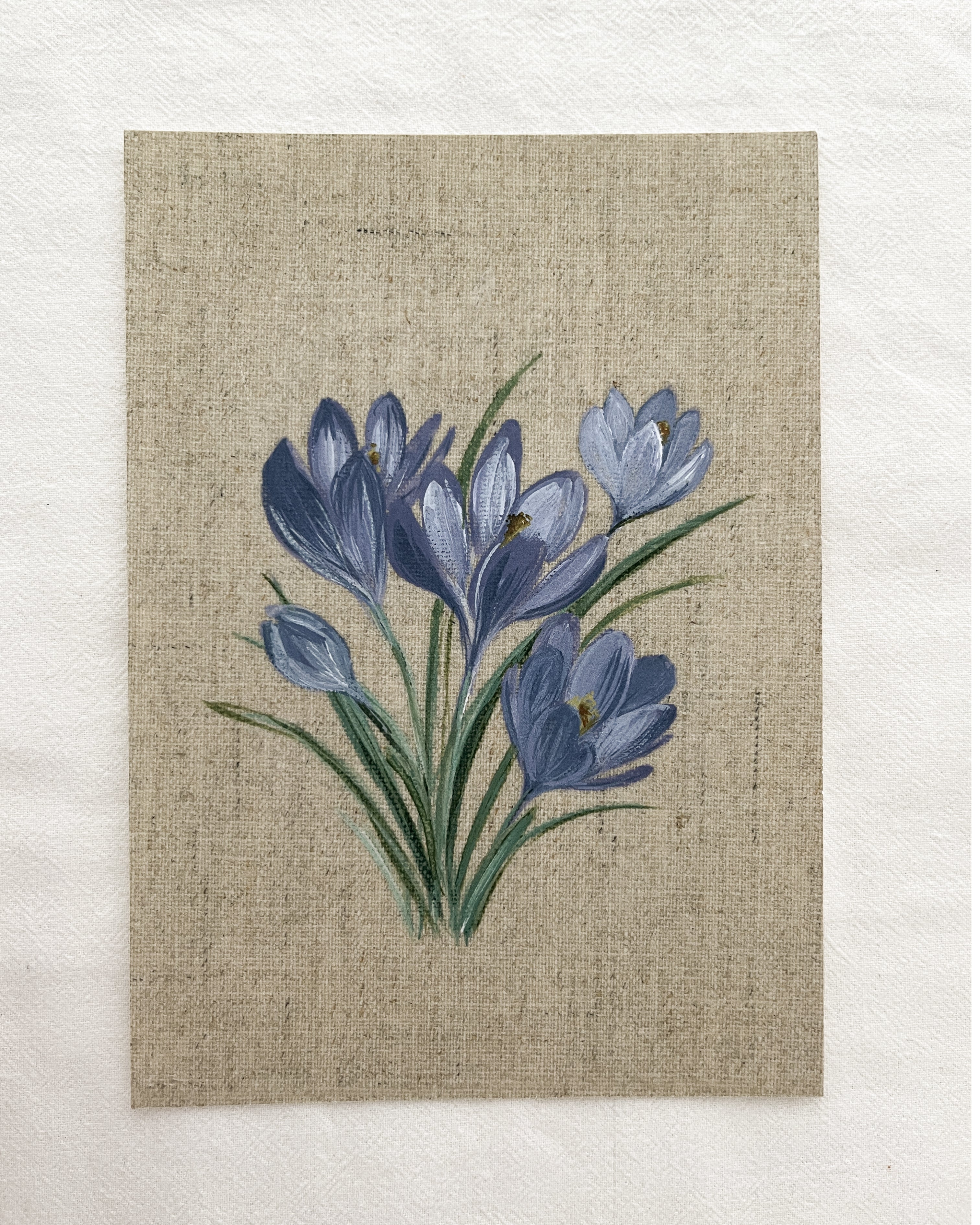 Purple crocus flower watercolor on white background symbolizing hope, renewal and courage to begin again after winter