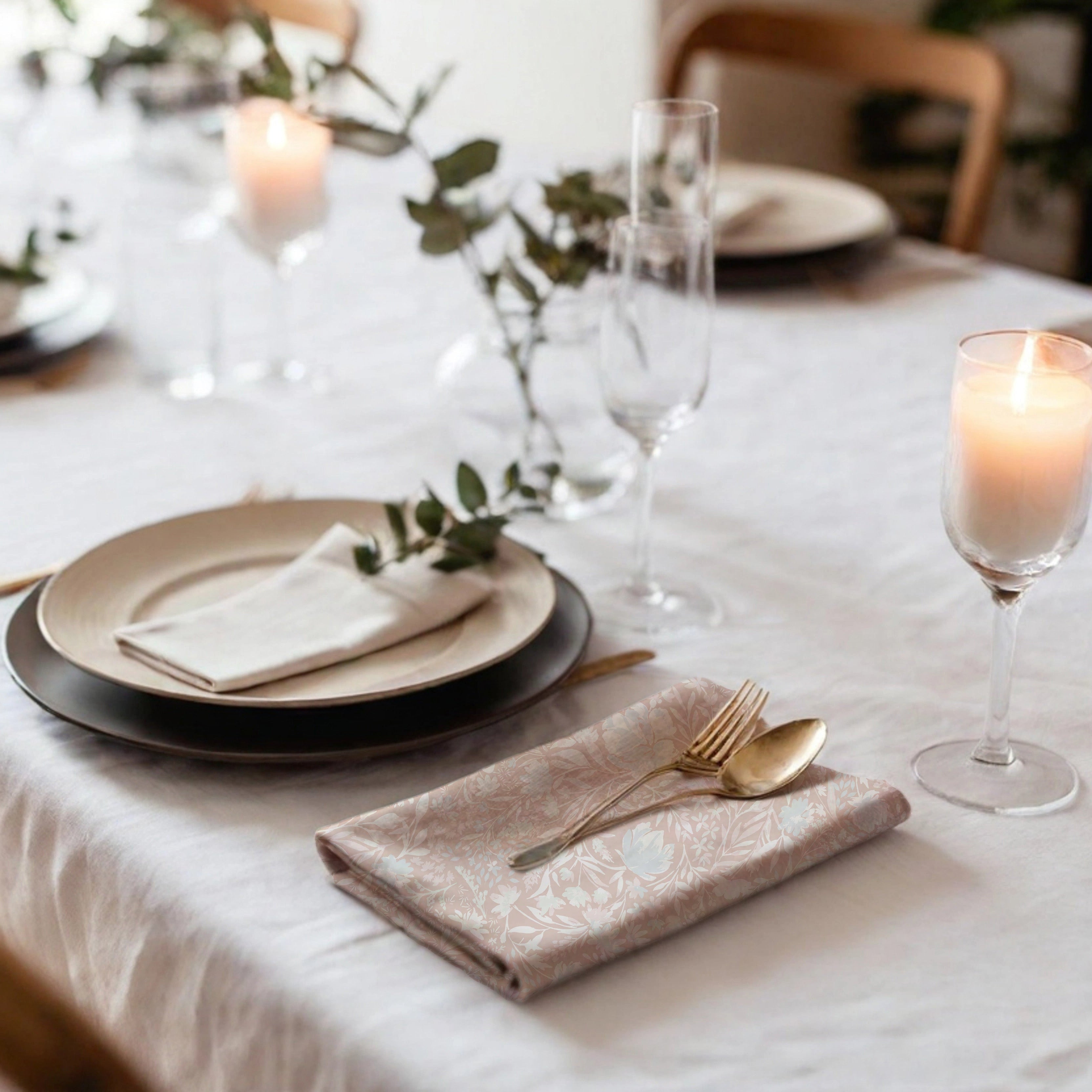 Break of Dawn tea towel on tablesetting