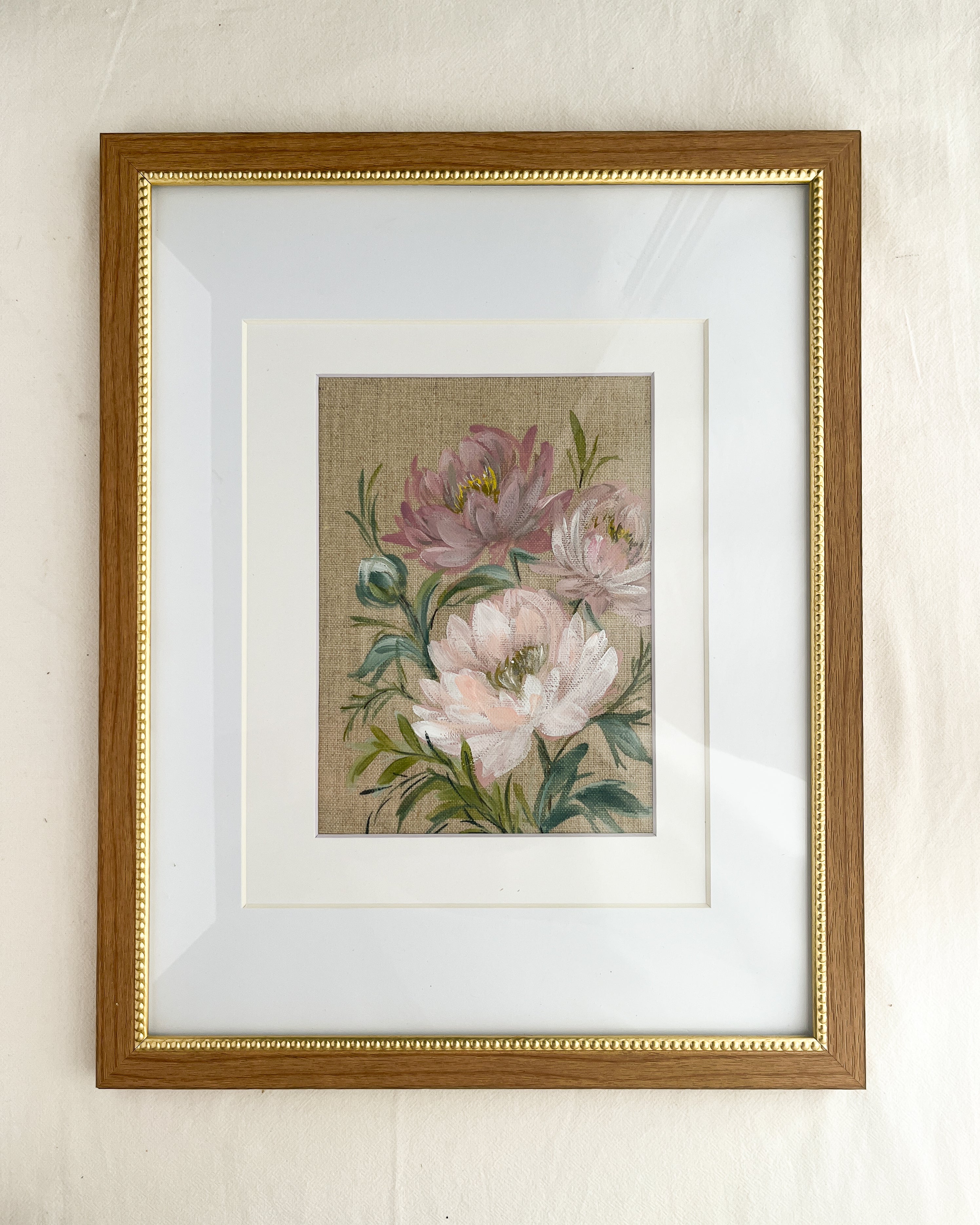 Unfolding Grace by Trisha Patel, original watercolor painting of pink peony flower, botanical art symbolizing healing, transformation, and new beginnings