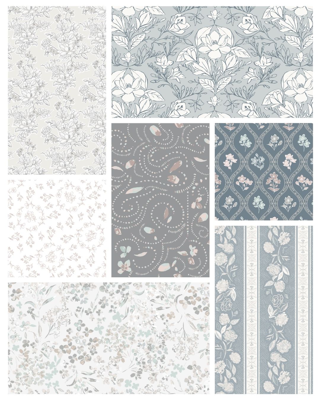 Pattern collection by Trisha Patel - Virtuous Bloom Colorway 1