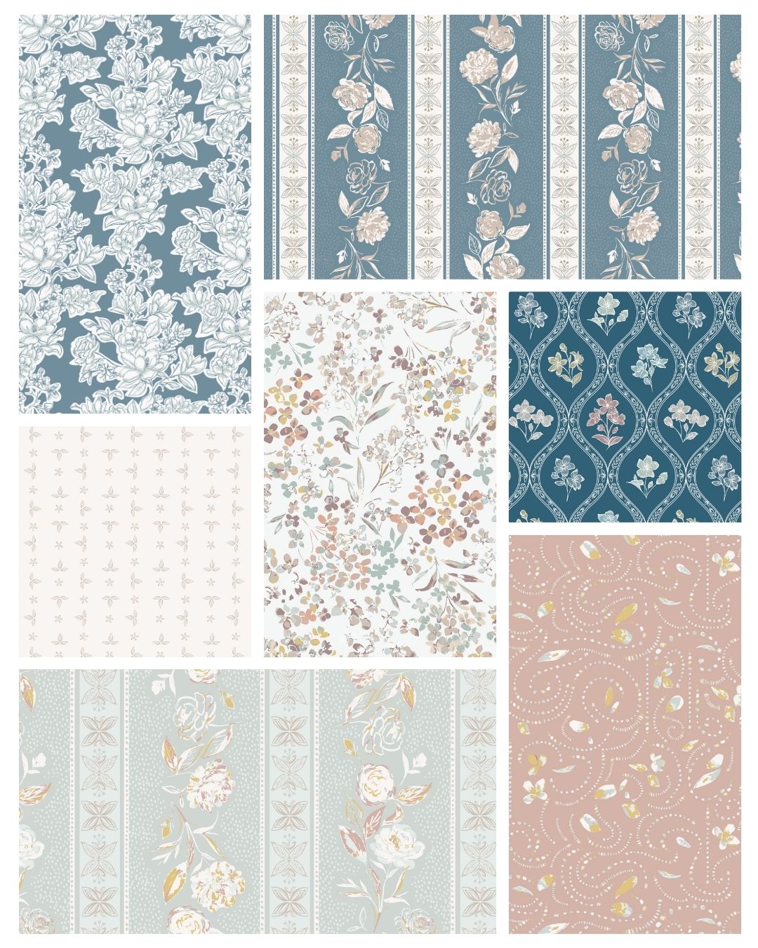 Pattern collection by Trisha Patel - Virtuous Bloom Colorway 2