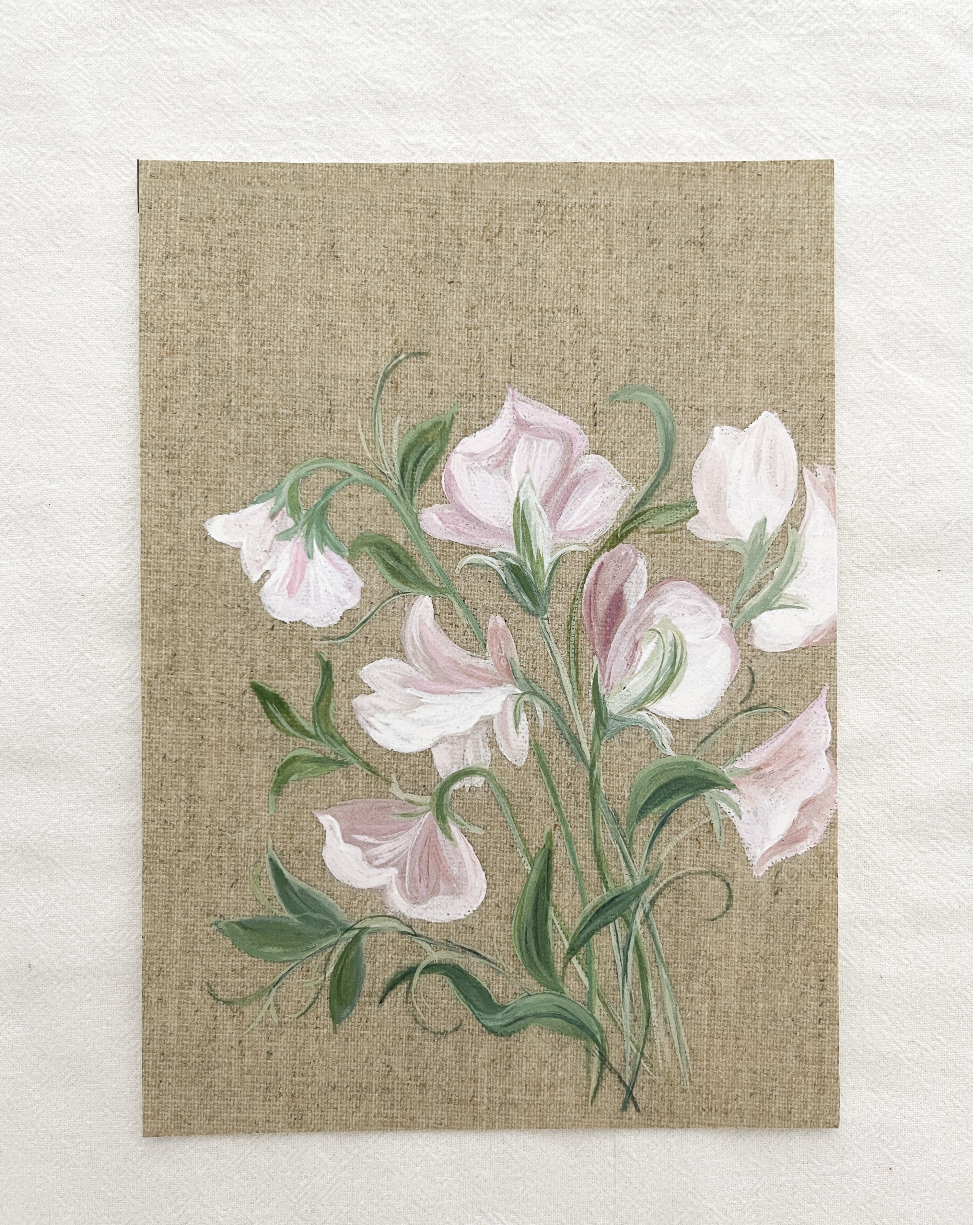 Sweet pea flower watercolor in soft purple tones symbolizing gratitude, kindness and emotional healing