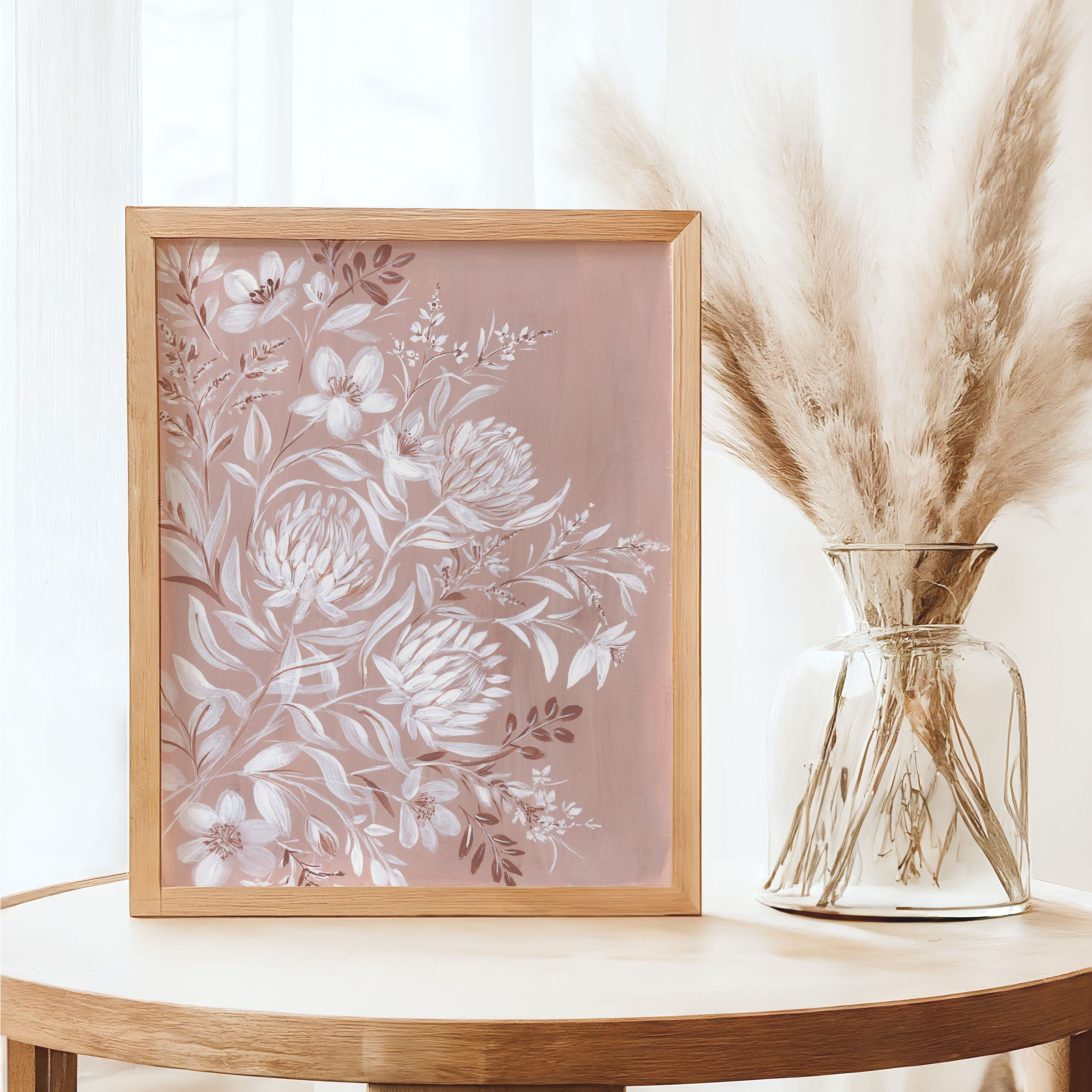 Framed print of Atmospheric watercolor landscape with misty mountains and forest silhouettes symbolizing inner strength and resilience