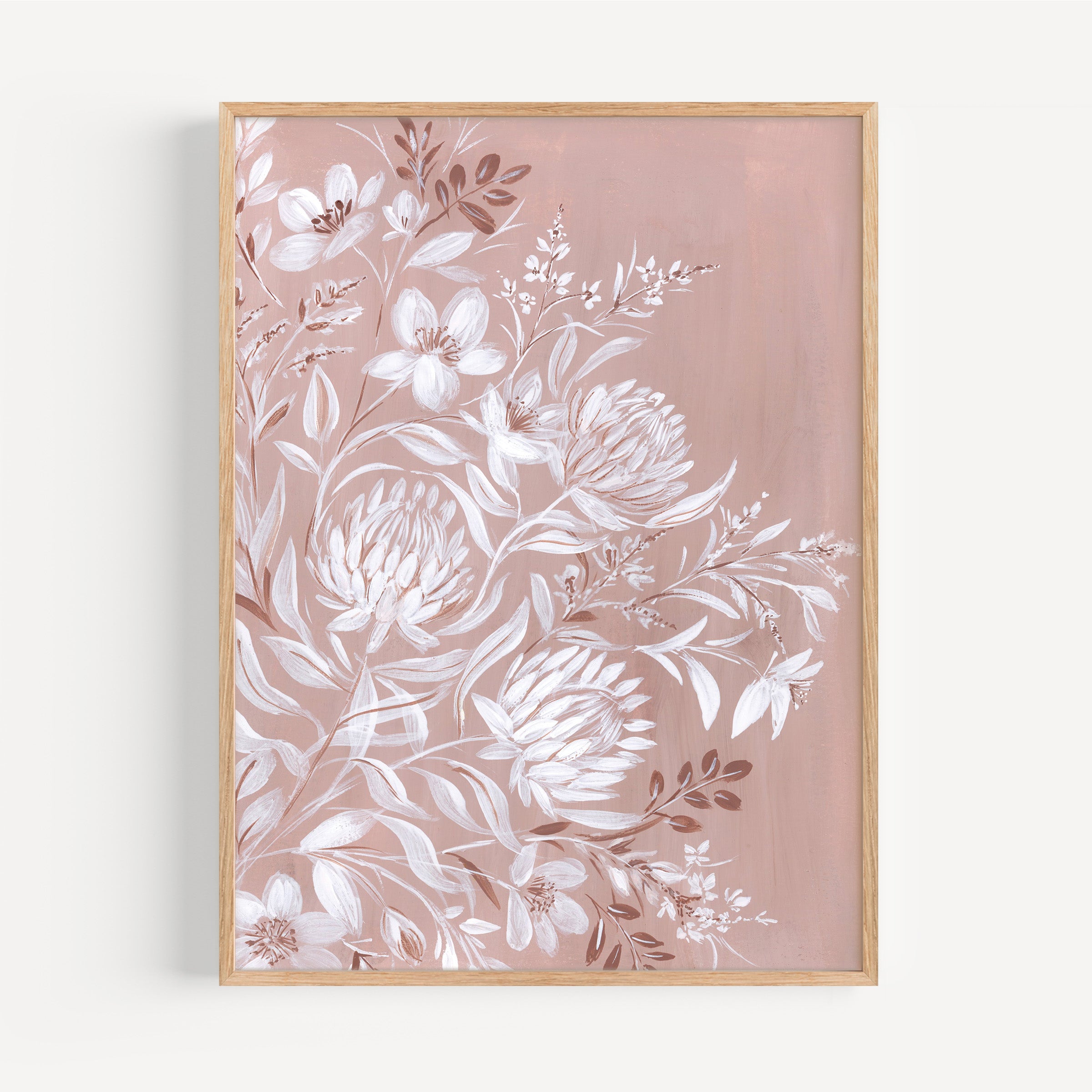 Framed print of Atmospheric watercolor landscape with misty mountains and forest silhouettes symbolizing inner strength and resilience