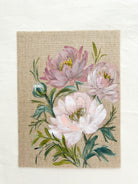 Detail view of Unfolding Grace watercolor peony painting by Trisha Patel, showcasing pink petal layers and delicate brushwork